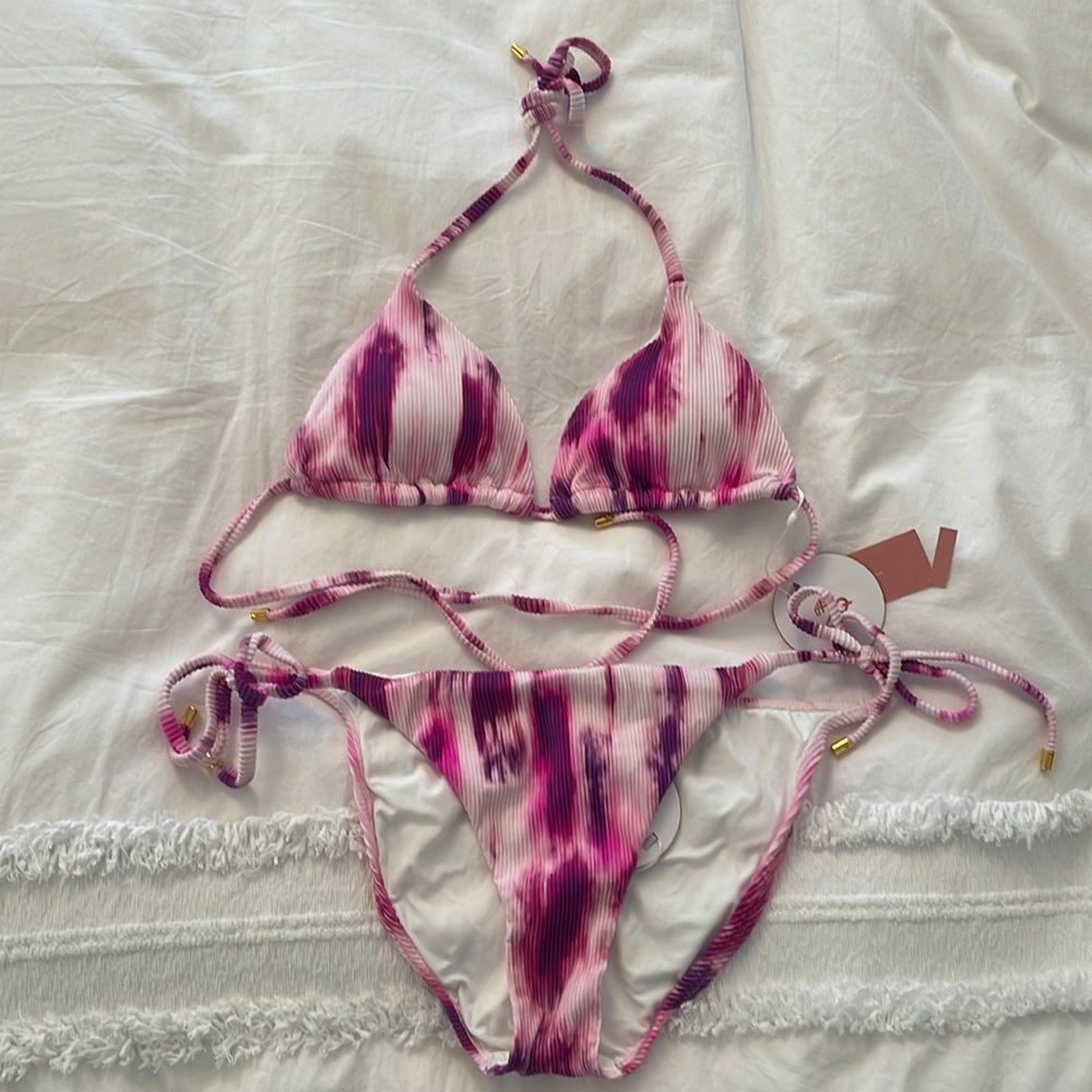 Pink & Purple tie dye PQ bikini set size M. New with tags.